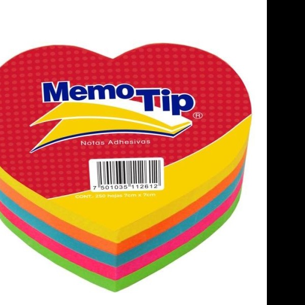 NOTAS ADH. FIGURA CORAZON MEMOTIP 250H. NEON C.24